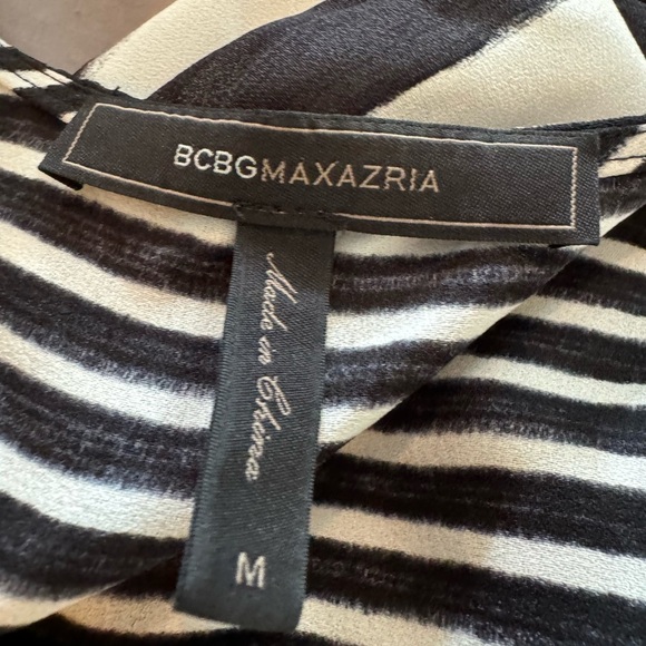 BCBGMAXAZRIA Costa Stripe Faux Wrap Dress M - Picture 7 of 14
